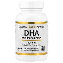 캘리포니아 골드 뉴트리션 California Gold Nutrition, 해조류 유래 DHA, 200mg, 베지 소프트젤 60정