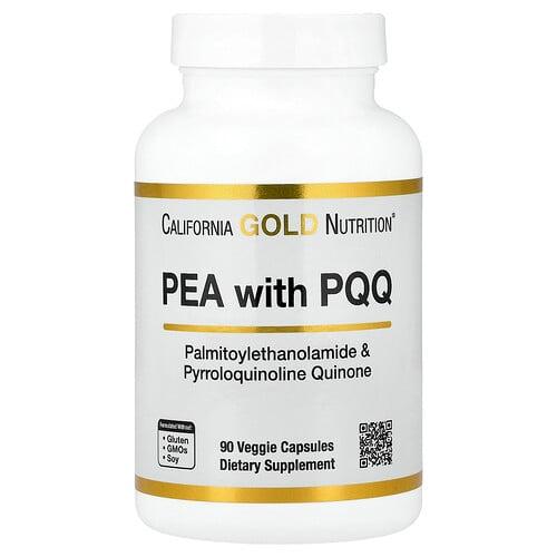 캘리포니아 골드 뉴트리션 California Gold Nutrition, PEA 300mg + PQQ 10mg, 식물성 캡슐 90정