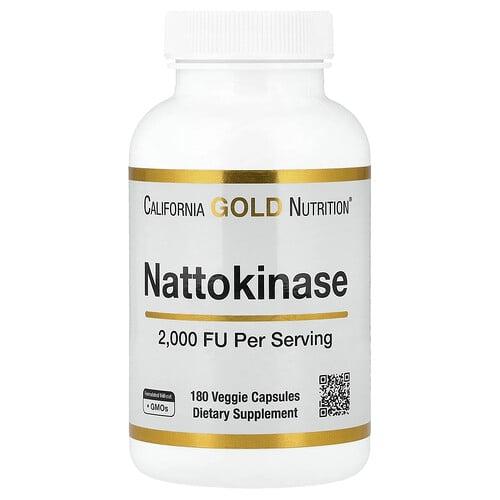 캘리포니아 골드 뉴트리션 California Gold Nutrition, 나토키나아제, 단백질 분해 효소, 2,000FU, 베지 캡슐 180정