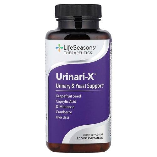LifeSeasons, Urinari-X®, 비뇨기 및 효모 보충제, 베지 캡슐 90정