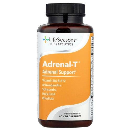 LifeSeasons, Adrenal-T, 부신 건강 지원, 베지 캡슐 60정