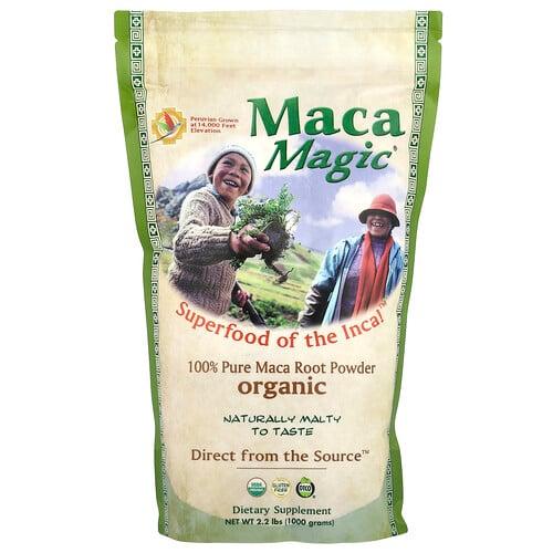마카 매직 Maca Magic, 유기농 100% 천연 마카 뿌리 분말, 1,000g(2.2lb)