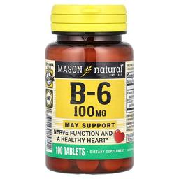 메이슨 내추럴 Mason Natural, 비타민B6, 100정