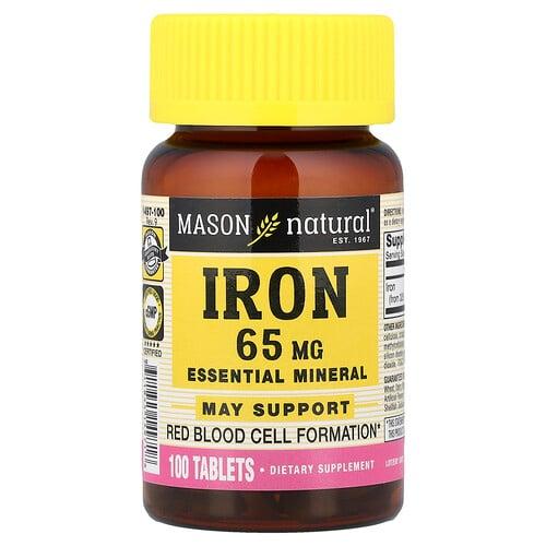 메이슨 내추럴 Mason Natural, 철분, 65mg, 100정 상품 이미지