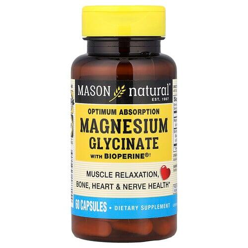 메이슨 내추럴 Mason Natural, 최적의 흡수율을 자랑하는 마그네슘 글리신산, BioPerine® 함유, 캡슐 60정 상품 이미지