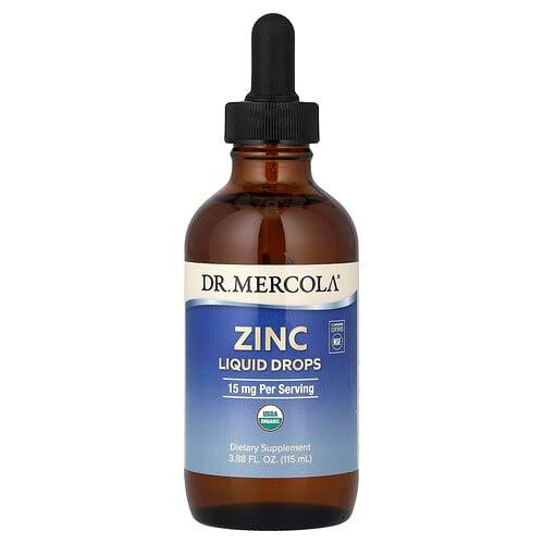 닥터 멀코라 Dr. Mercola, 아연, 15mg, 115ml(3.88fl oz)