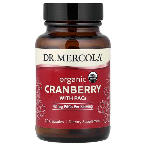 닥터 멀코라 Dr. Mercola, 유기농 크랜베리, PAC 함유, 캡슐 30정