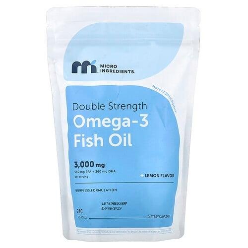 마이크로 인그리디언츠 Micro Ingredients, 오메가3 피쉬 오일, 240mg, 피쉬 소프트젤 1,000정(소프트젤당 1,000mg) 상품 이미지