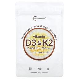 마이크로 인그리디언츠 Micro Ingredients, 비타민D3 및 K2, 소프트젤 300정