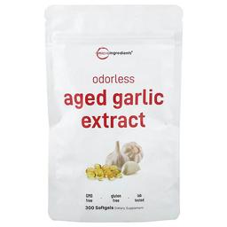 마이크로 인그리디언츠 Micro Ingredients, 무향 Aged Garlic Extract, 소프트젤 300정(소프트젤 1정당 250mg)
