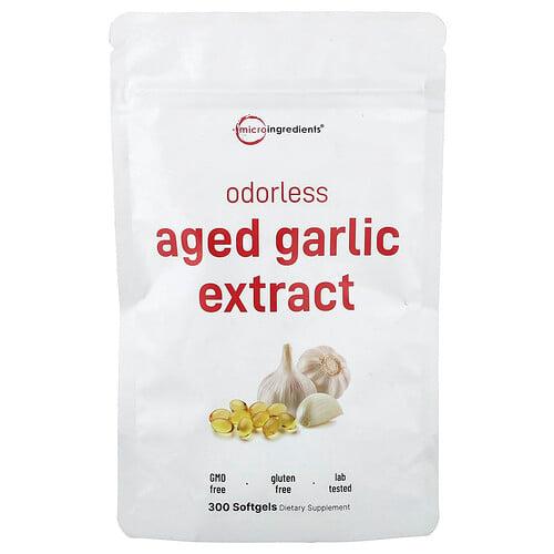 마이크로 인그리디언츠 Micro Ingredients, 무향 Aged Garlic Extract, 소프트젤 300정(소프트젤 1정당 250mg)