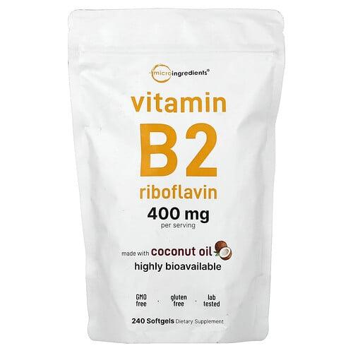 마이크로 인그리디언츠 Micro Ingredients, 비타민B2 리보플라빈, 소프트젤 240정(소프트젤 1정당 200mg) 상품 이미지
