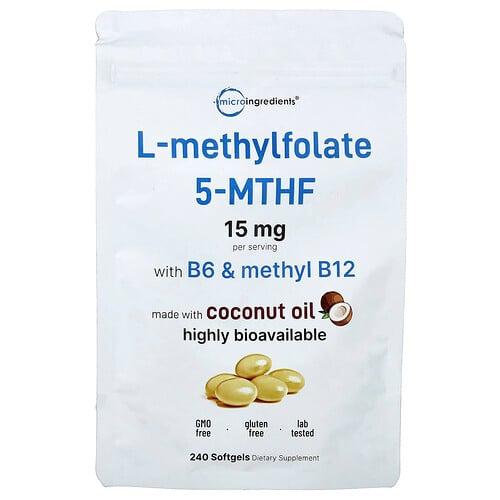 마이크로 인그리디언츠 Micro Ingredients, L-메틸엽산, 소프트젤 240정 상품 이미지
