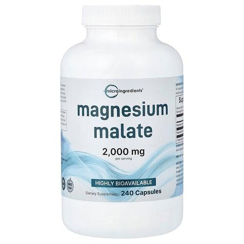마이크로 인그리디언츠 Micro Ingredients, 마그네슘 말레이트, 캡슐 240정(캡슐 1정당 500mg) 상품 이미지