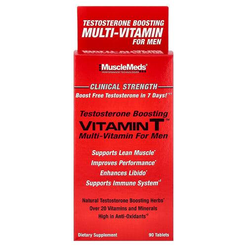 머슬메즈 MuscleMeds, Vitamin T™, 남성용 테스토스테론 강화 종합비타민, 90정