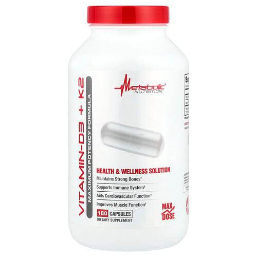 메타볼릭 뉴트리션 Metabolic Nutrition, 비타민D3 + K2, 캡슐 180정
