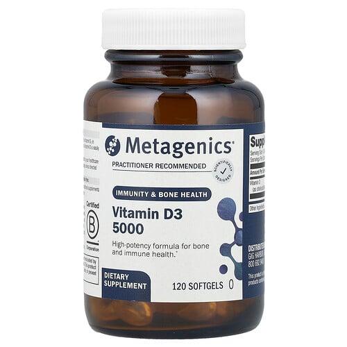 메타제닉스 Metagenics, 비타민D3 5000, 125mcg(5,000IU), 소프트젤 120정