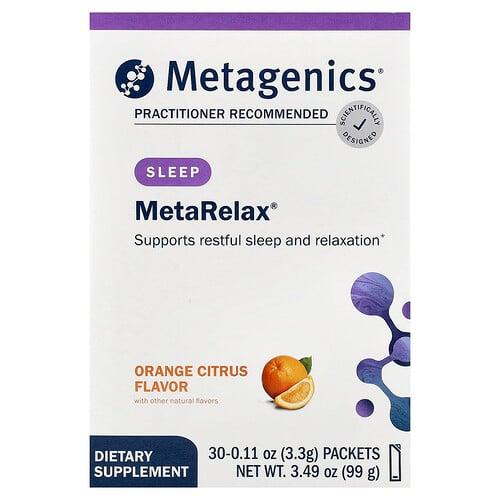 메타제닉스 Metagenics, MetaRelax®, 오렌지 시트러스, 30팩, 각 3.3g(0.11oz)