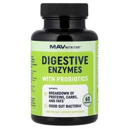 MAV Nutrition, 프로바이오틱 함유 소화 효소, 캡슐 60정