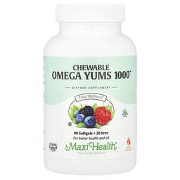 맥시 헬스 Maxi Health, 츄어블 Omega Yums 1000™, 천연 과일, 소프트젤 110정
