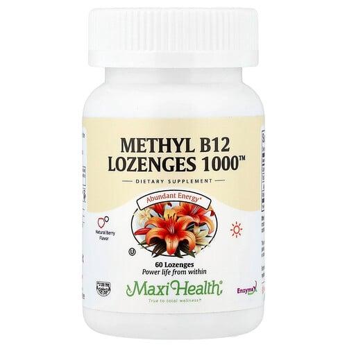 맥시 헬스 Maxi Health, Methyl B12 Lozenges 1000™, 천연 베리, 사탕 정제 60정(사탕 정제 1정당 1,000mcg)