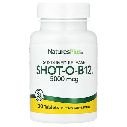 네이쳐스 플러스 NaturesPlus, Shot-O-B12®, 서방형, 5,000mcg, 30정