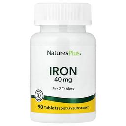 네이쳐스 플러스 NaturesPlus, 철분, 40mg, 90정(1정당 20mg)