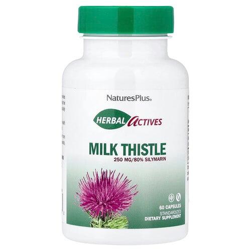 네이쳐스 플러스 NaturesPlus, 허브 액티브, 밀크시슬, 250mg, 캡슐 60정 상품 이미지