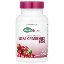네이쳐스 플러스 NaturesPlus, 허브 액티브, 울트라 크랜베리 1500, 1,500mcg, 30정