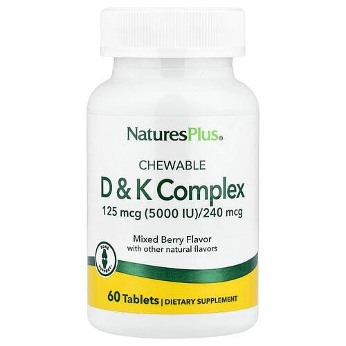 네이쳐스 플러스 NaturesPlus, 츄어블 D 및 K 복합체, 믹스 베리, 60정