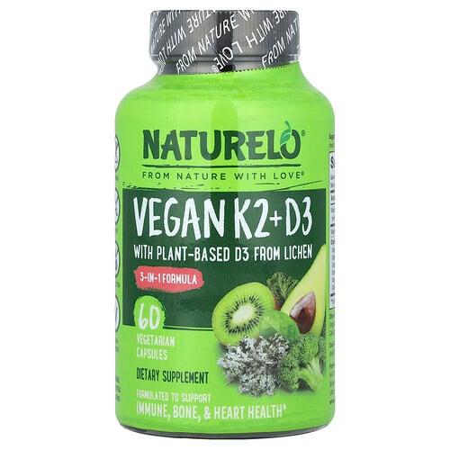 내추렐로 NATURELO, 비건 비타민K2 + D3, 베지 캡슐 60정