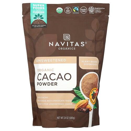나비타스 오가닉스 Navitas Organics, 유기농 카카오 분말, 무가당, 680g(24oz) 상품 이미지