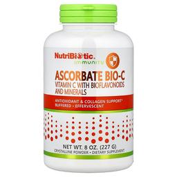 뉴트리바이오틱 NutriBiotic, Immunity, 아스코베이트 Bio-C 분말, 바이오플라보노이드 및 미네랄이 함유된 비타민C, 227g(8oz)