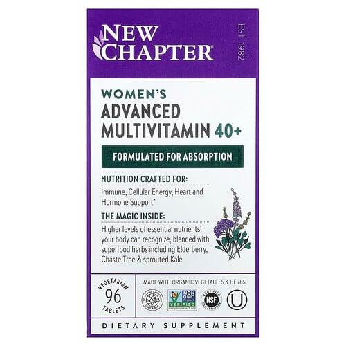 뉴챕터 New Chapter, 우먼스 어드밴스드 종합비타민 40+, 베지 정제 96정 상품 이미지