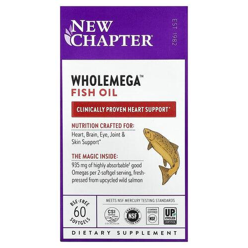 뉴챕터 New Chapter, Wholemega™ 피쉬 오일, 소프트젤 60정
