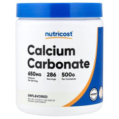 뉴트리코스트 Nutricost, 탄산칼슘, 무맛, 500g(17.9oz)