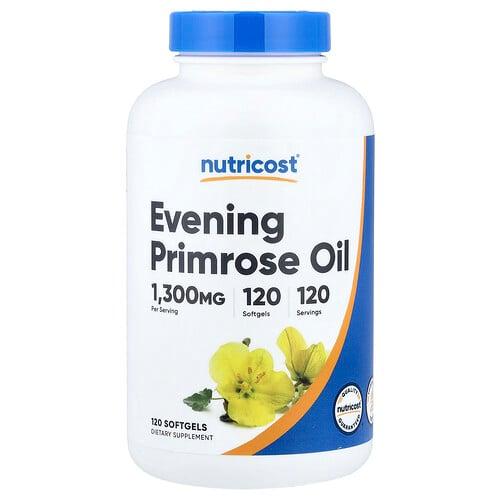 뉴트리코스트 Nutricost, 달맞이꽃 오일, 1,300mg, 소프트젤 120정