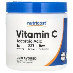 뉴트리코스트 Nutricost, 비타민C, 무맛, 227g(8.1oz)