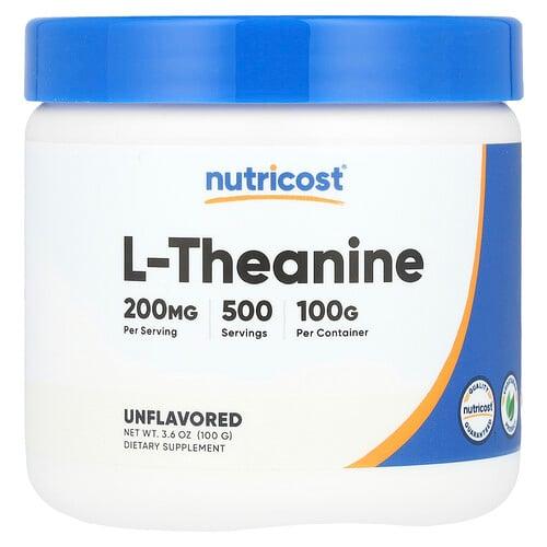 뉴트리코스트 Nutricost, L-테아닌, 무맛, 100g(3.6oz)