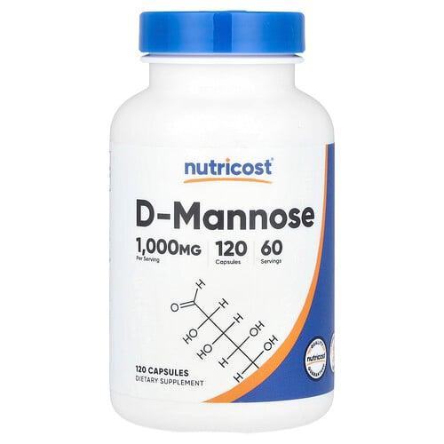 뉴트리코스트 Nutricost, d-만노오스, 캡슐 120정(캡슐 1정당 500mg)