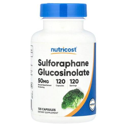 뉴트리코스트 Nutricost, 설포라판글루코시놀레이트, 50mg, 캡슐 120정