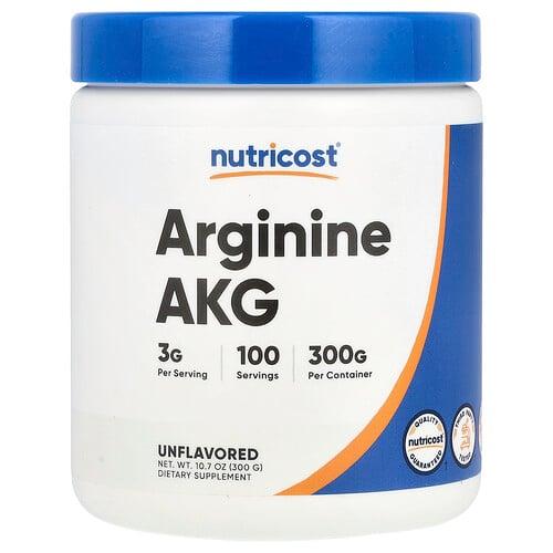 뉴트리코스트 Nutricost, 아르기닌 AKG, 무맛, 300g(10.7oz)