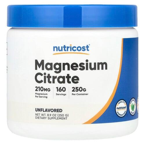 뉴트리코스트 Nutricost, 마그네슘시트레이트, 무맛, 250g(8.9oz) 상품 이미지