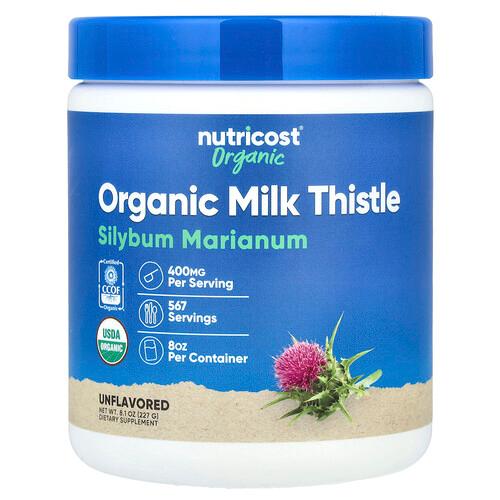 뉴트리코스트 Nutricost, 유기농 밀크시슬, 무맛, 227g(8.1oz)