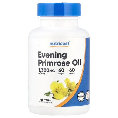 뉴트리코스트 Nutricost, 달맞이꽃 오일, 1,300mg, 소프트젤 60정
