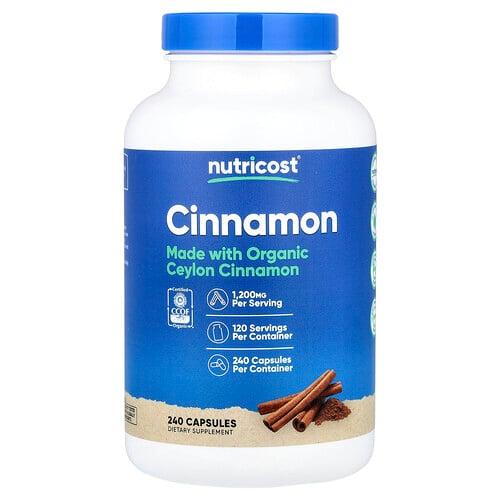 뉴트리코스트 Nutricost, 계피, 캡슐 240정(캡슐 1정당 600mg)