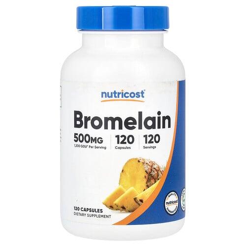 뉴트리코스트 Nutricost, 브로멜라인, 500mg, 캡슐 120정
