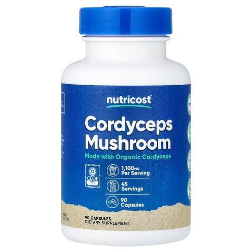 뉴트리코스트 Nutricost, 동충하초 버섯, 캡슐 90정(캡슐 1정당 550mg)