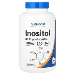 뉴트리코스트 Nutricost, 이노시톨(Myo) - 이노시톨, 500mg, 캡슐 240정