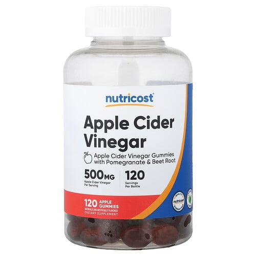 뉴트리코스트 Nutricost, 사과 식초 구미젤리, 사과맛, 120개